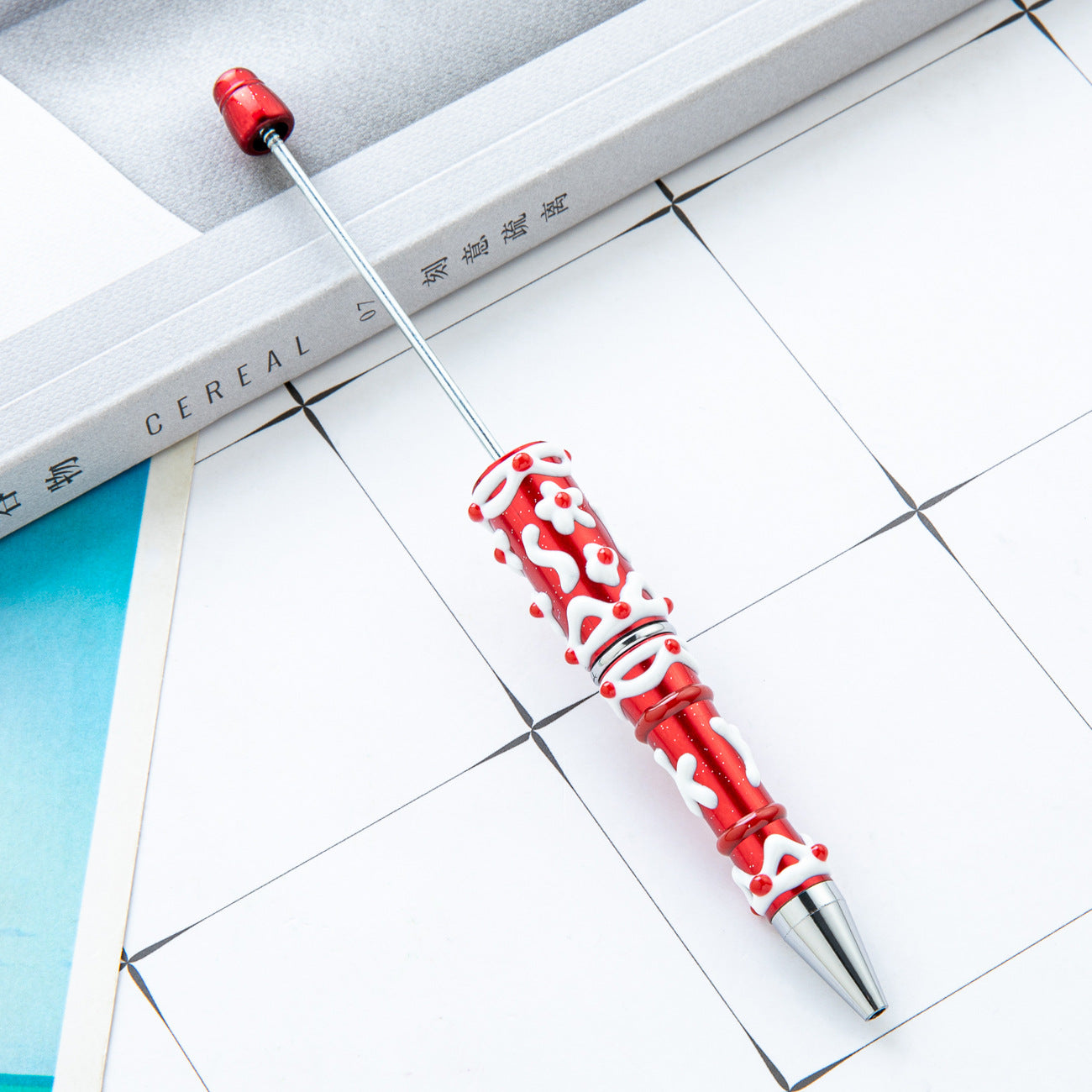 Wholesale Creative cream glue hand-painted beaded pen diy hand-painted oil ball point pen Macaron cream cute pen